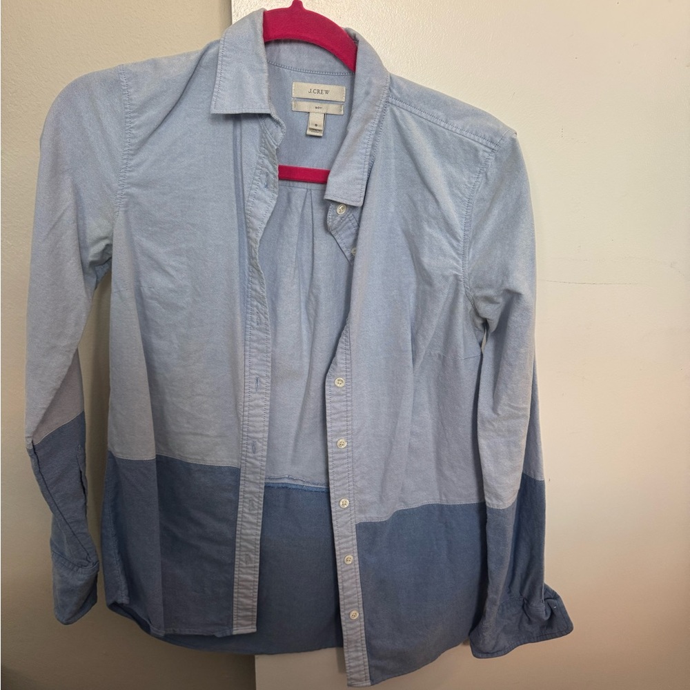 J. Crew Blue Colorblock Shirt